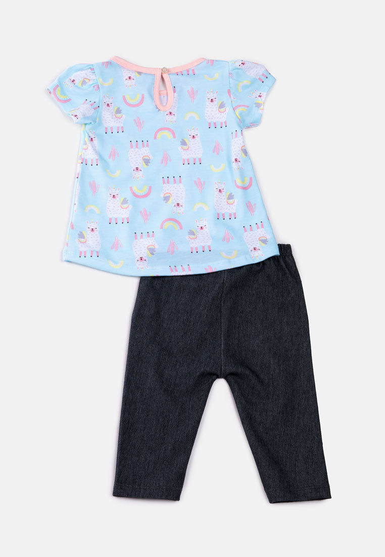 Cheetah Baby Girl Short Sleeves Suit Set - CBG-183136(F)