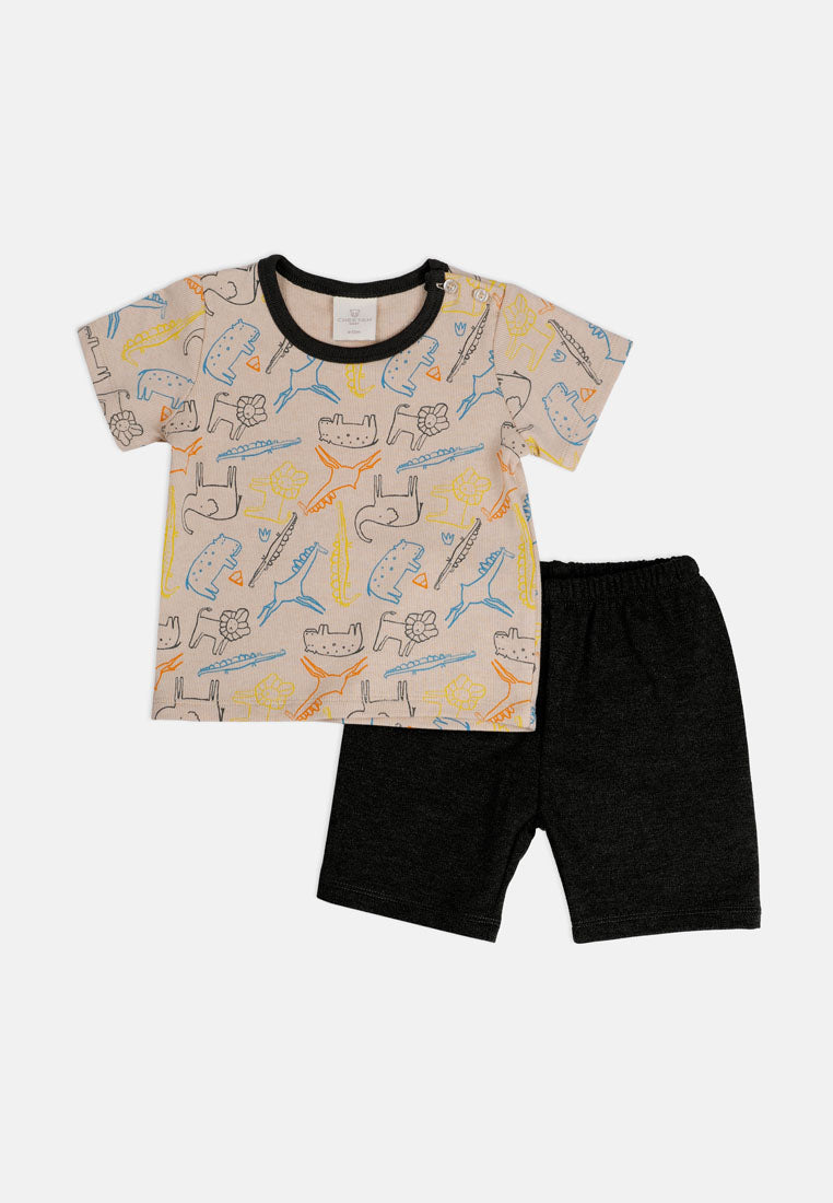 Cheetah Baby Boy Short Sleeves Suit Set - CBB-183172(F)