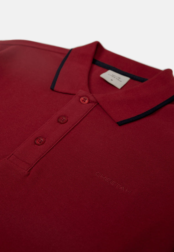 Cheetah Premium Cotton Pique Short Sleeve Polo Shirt With Tipping Collar - 76706(R)