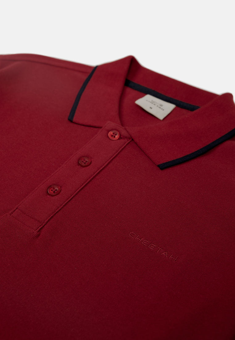Cheetah Premium Cotton Pique Short Sleeve Polo Shirt With Tipping Collar - 76706(R)