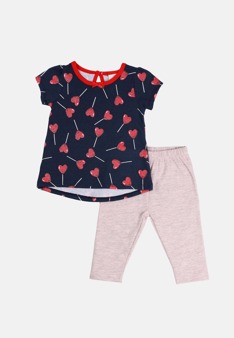 Cheetah Baby Girl Short Sleeves Suit Set - CBG-183242(F)