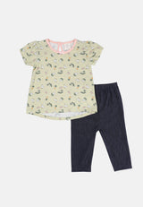 Cheetah Baby Girl Short Sleeves Suit Set - CBG-183178(F)