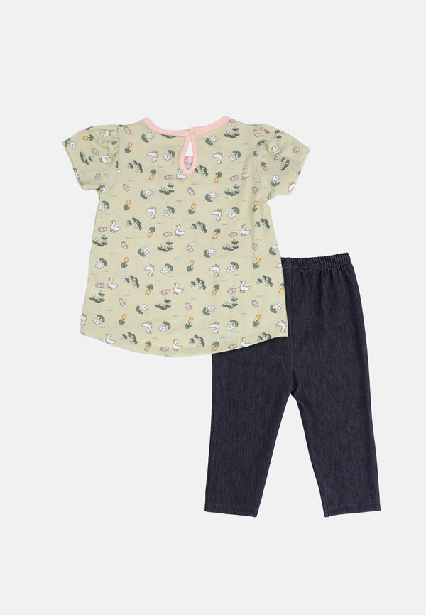 Cheetah Baby Girl Short Sleeves Suit Set - CBG-183178(F)