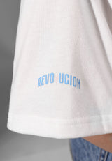 Revolucion Women Oversize Graphic Cropped T-Shirt - CL-95850