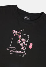Revolucion Women Oversize Graphic Cropped T-Shirt - CL-95852