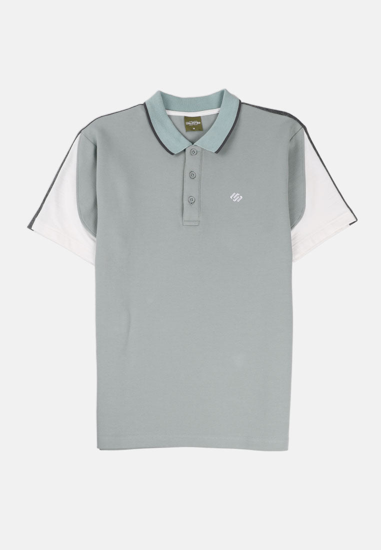 CTH unlimited Men Double Layer Fancy Knit Short Sleeve Polo Shirt - CU-70020